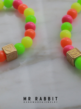 张碧晨正品多巴胺荧光串珠手链