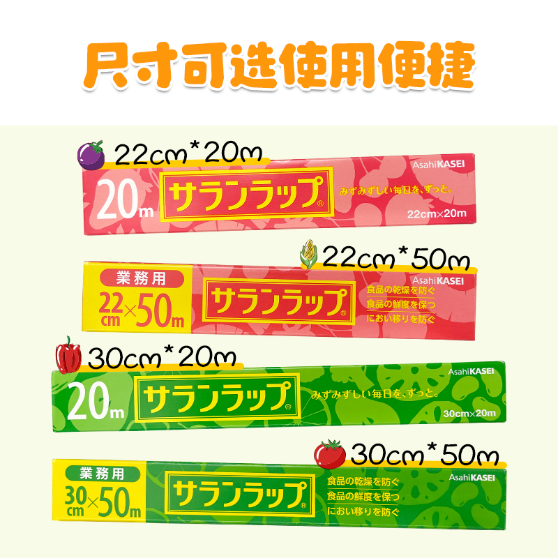 日本进口旭化成食品级保鲜膜PVDC微波炉食品专用保鲜膜加厚易撕拉 - 图2