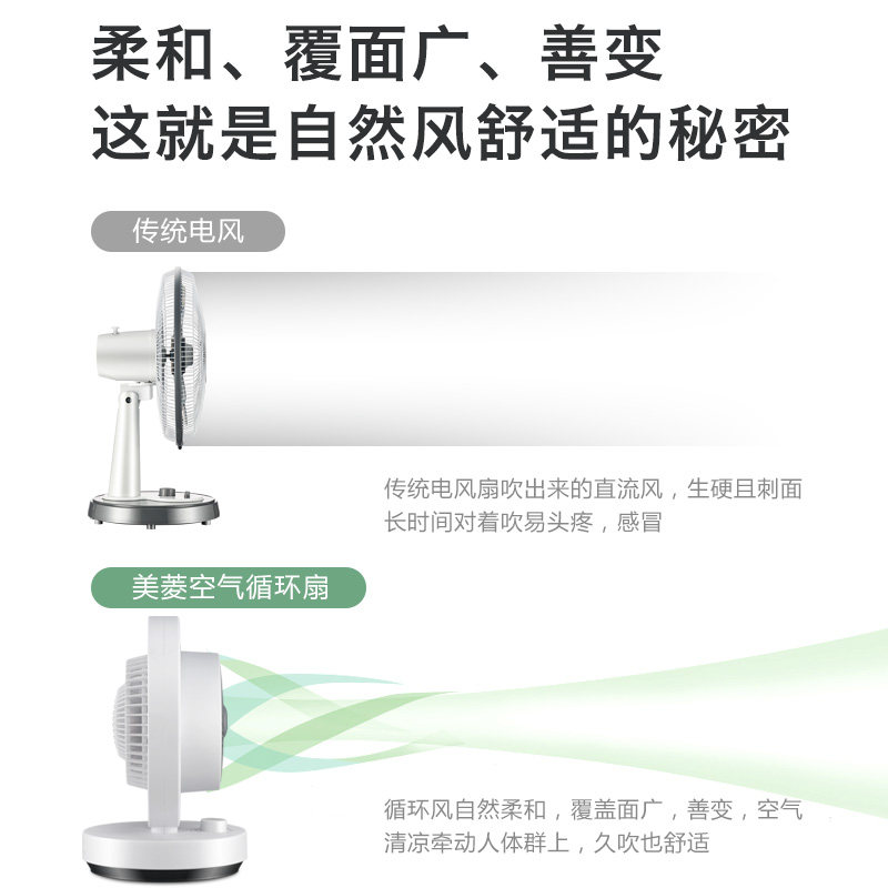 美菱空气循环扇台式静音家用台扇 上九电器空气循环扇