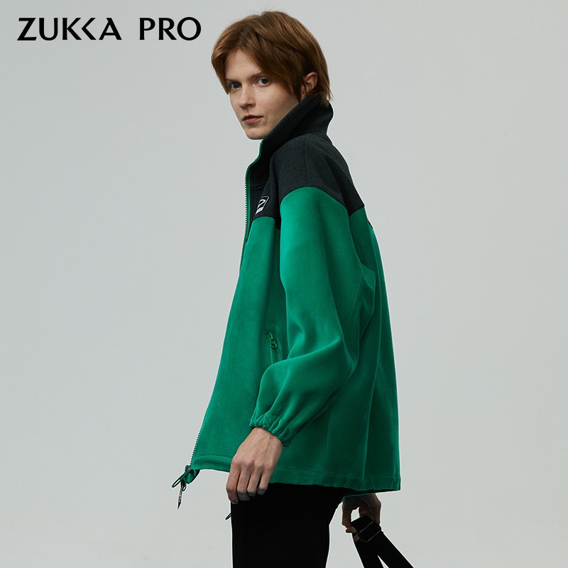 ZUKKA PRO卓卡秋冬季新款上衣轻奢时尚毛织翻领相拼长外套潮女