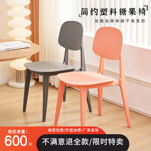 INS北欧椅子网红家用餐椅塑料靠背凳子现代写字椅书桌椅化妆椅PU - 图1