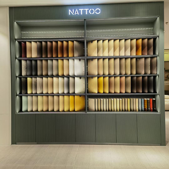 Whole house custom color plate card slot inclined display rack cabinet door panel marble small sample Yake display rack
