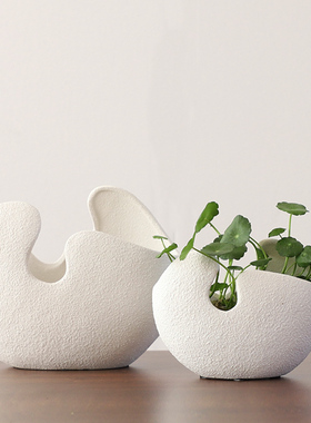 植物铜钱草装饰品花瓶创意陶瓷