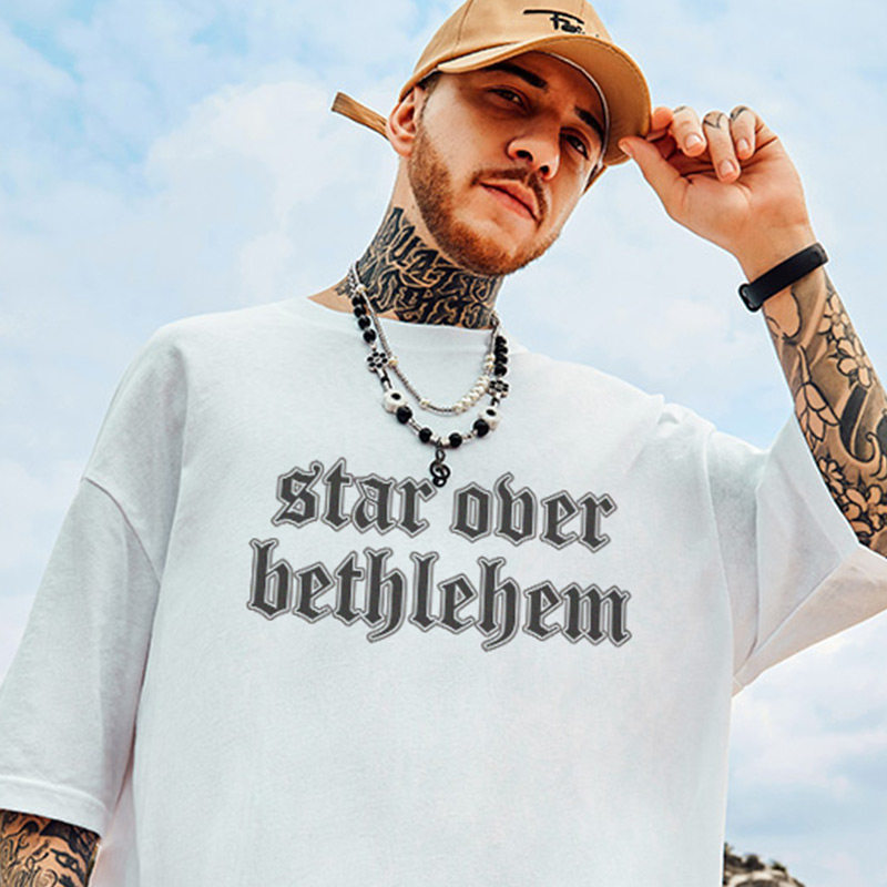 2025重磅潮牌宽松T恤美式短袖五分半袖纯棉国潮大码男装夏季男款 - 图2