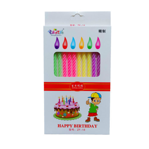 【50-576盒】生日蜡烛蛋糕用金色银色彩色蜡烛蛋糕装饰螺纹蜡烛 - 图1