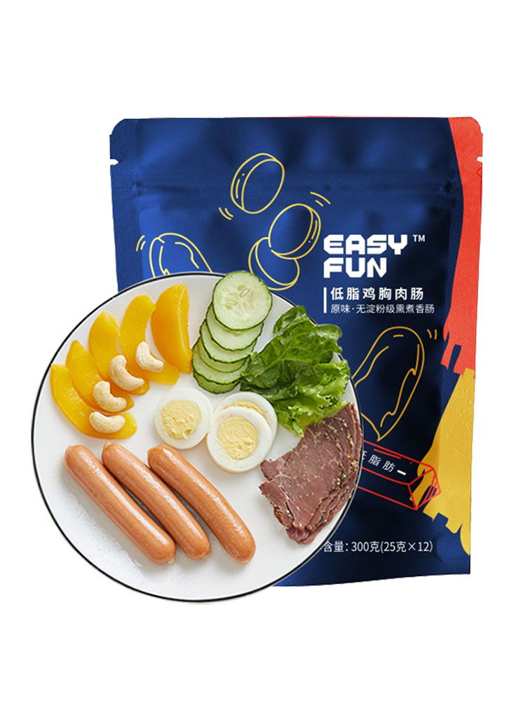 薄荷食品专营店薄荷健康easyfun高蛋白低脂代餐鸡胸肉即食健身餐无淀粉级鸡肉肠3