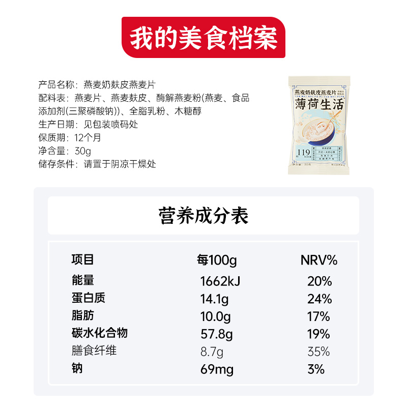 【任选专区】薄荷健康家牛奶燕麦片营养早餐冲泡即食冲饮代餐速食 - 图3