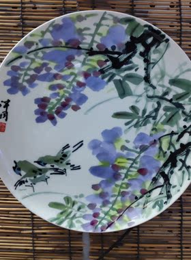 家居陶瓷摆件骨瓷装饰瓷盘镁质瓷看盘坐盘摆件盘背景墙挂盘定制