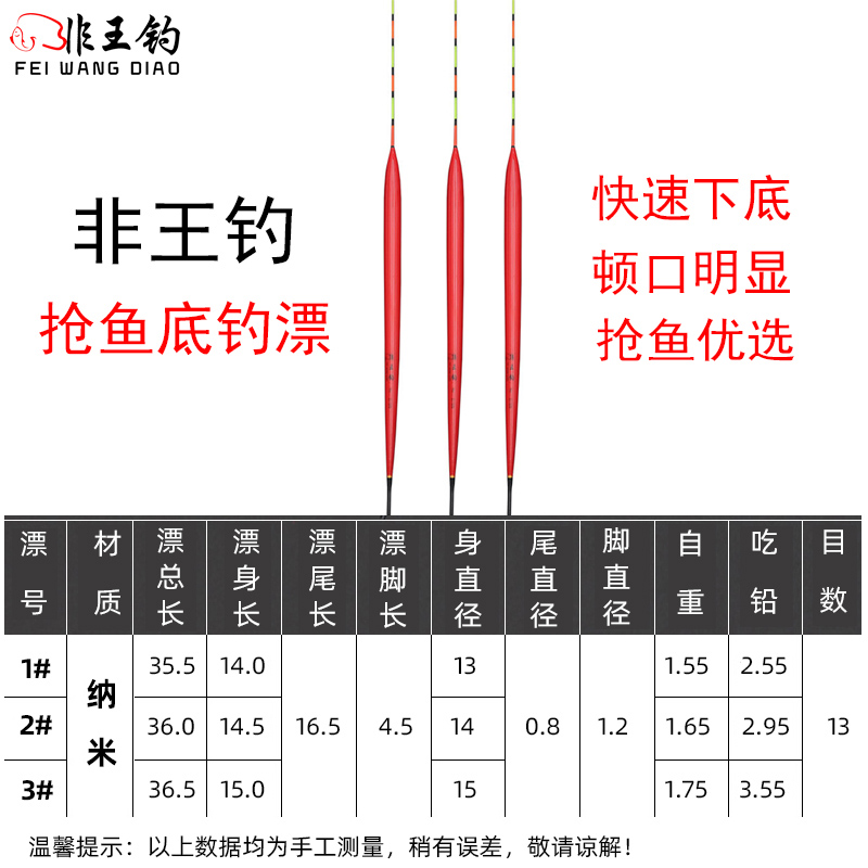 非王钓 芦苇浮漂正品加粗醒目鱼漂浮标罗非漂底钓罗飞专用漂特价 - 图0