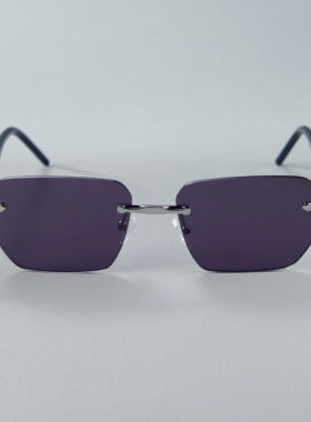 防UV400太阳镜男女同款复古潮流醋酸框架亮银黑框偏光太阳墨镜