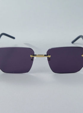 【防UV400】太阳镜男女同款复古潮流鎏金框翡翠脚套双色腿墨镜