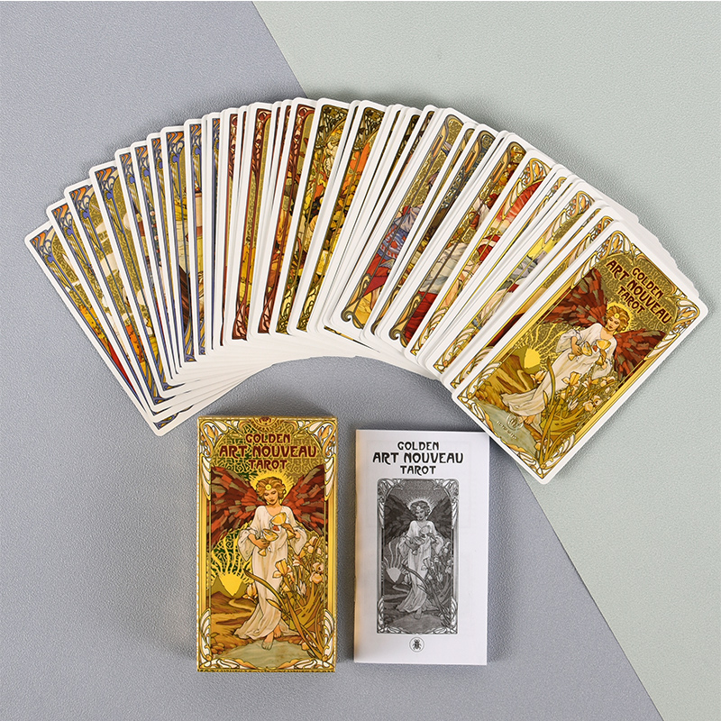 进口正版Golden Art Nouveau Tarot金色艺术韦特卡罗牌卡塔牌罗塔 - 图3