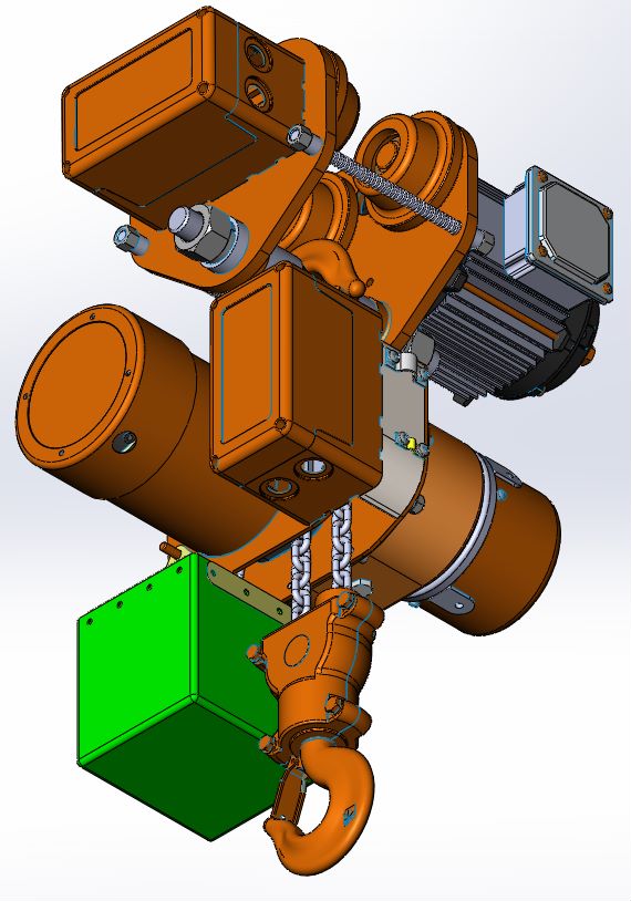 2T电动葫芦3D模型图纸 Solidworks设计 附STEP - 图1