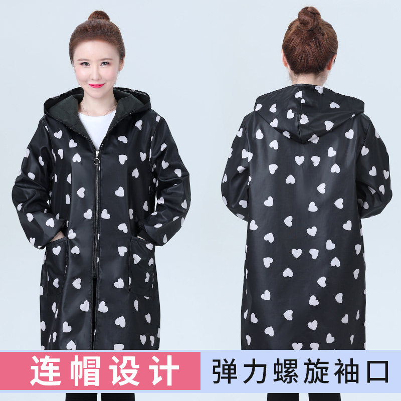 长袖围裙加绒罩衣外套冬季女男士防水防油家用厨房大人时尚工作服,淘宝优惠券,粉丝福利购,淘宝优惠卷