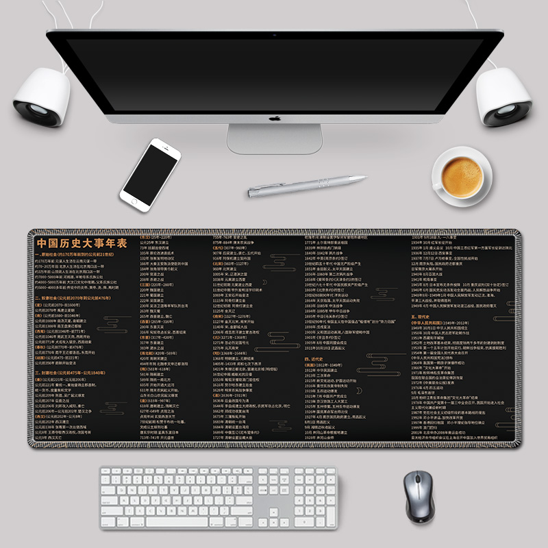 鼠标垫中国历史朝代近代史大事件鼠标垫桌垫办公学习知识超大号-图1