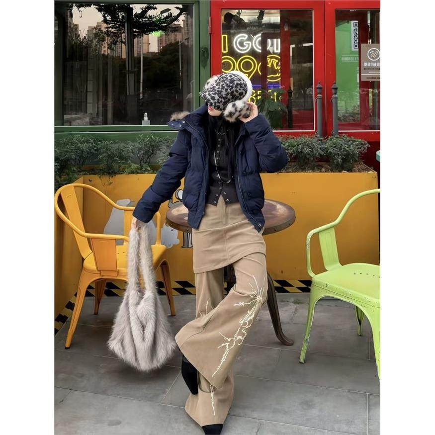 菲奥娜藏青色短款小个子棉服女2025冬季新款高级显瘦棉衣加厚外套,淘宝优惠券,粉丝福利购,淘宝优惠卷