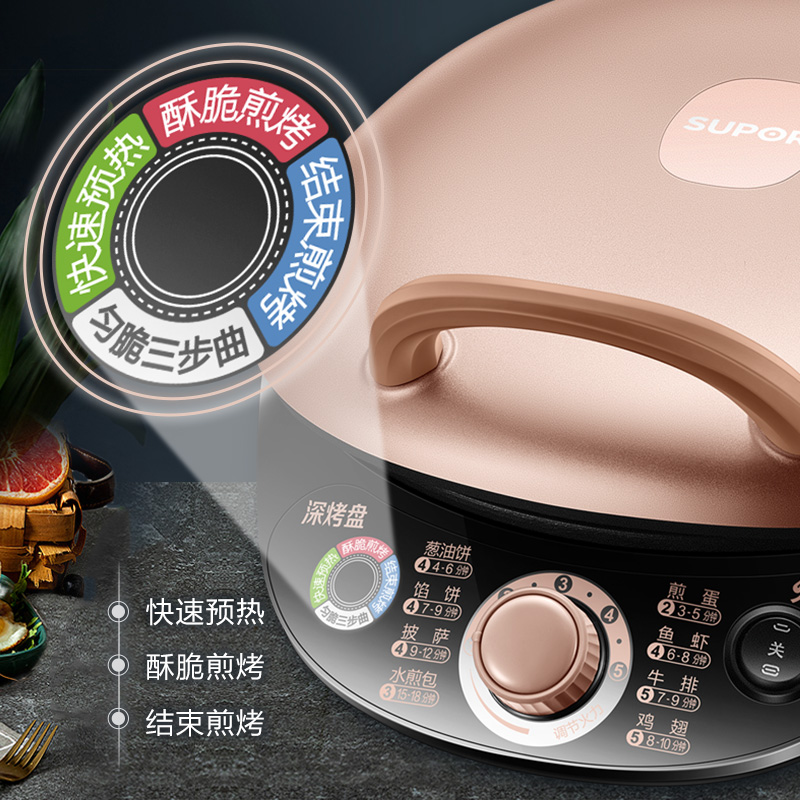 苏泊尔盛今启远专卖店苏泊尔电饼铛电饼档家用双面加热烙饼锅加深加大煎饼机迷小型正品1
