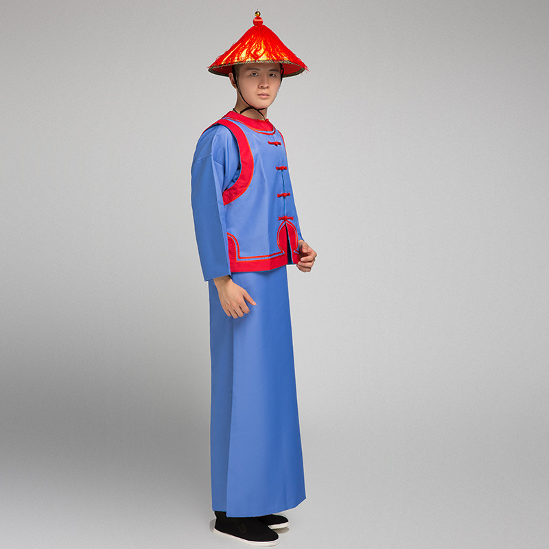清朝士兵小兵衙役狱卒古装古代侍卫马甲官服宫廷亲兵舞台演出服装_虎窝淘