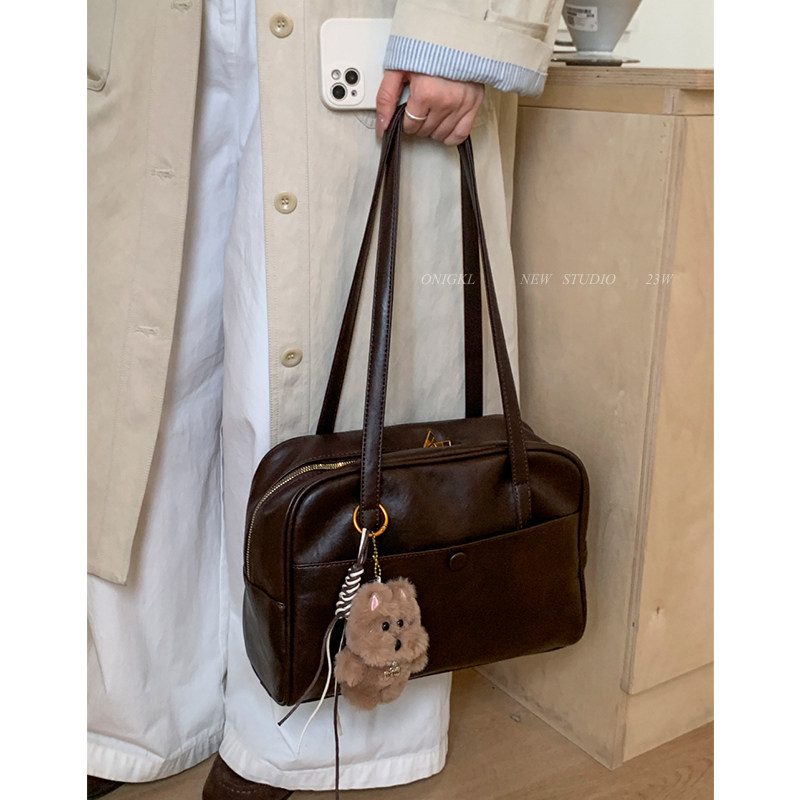 美拉德复古托特包包女2025新款秋冬单肩腋下包大容量通勤波士顿包,淘宝优惠券,粉丝福利购,淘宝优惠卷