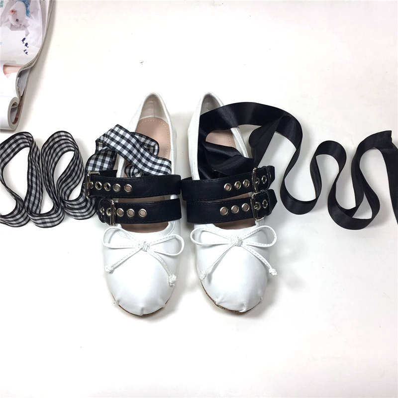 miu明星同款芭蕾舞复古交叉绑带圆头平底蝴蝶结内增高女鞋学生鞋,淘宝优惠券,粉丝福利购,淘宝优惠卷