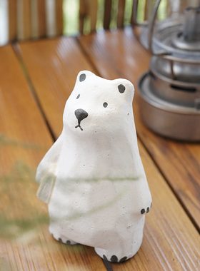 新品 | 拿书的小熊治愈手作陶器生日礼物桌面摆件纯手工简约现代