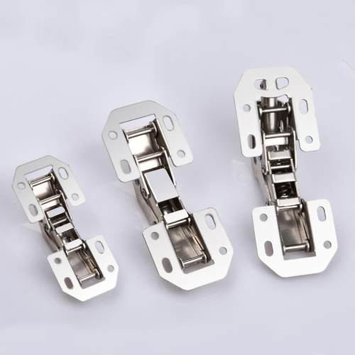 厨门弹簧铰链免开孔合叶柜门合页五金阻尼缓冲青蛙弹子拱桥免打孔 - 图2