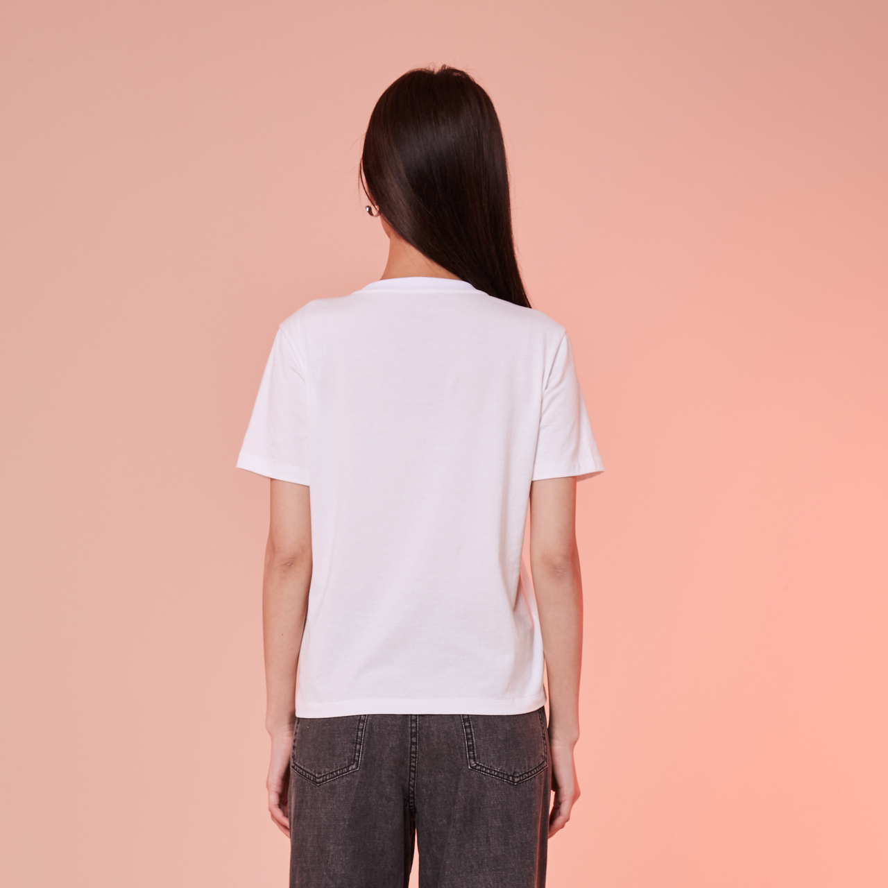 【商场同款】z11女装夏季新款简约圆领胸标纯色T恤Z22BT234-图3
