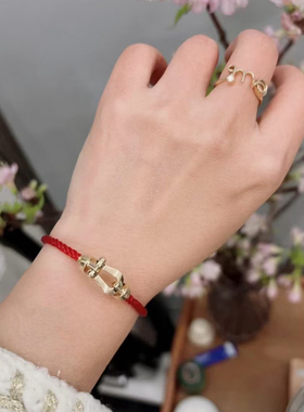 经典光面马蹄扣编织手绳情侣款