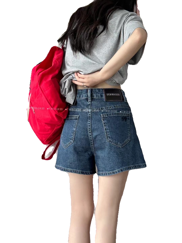 YAYA韩国代购2024夏季新款复古高腰牛仔短裤时尚气质百搭牛仔短裤 - 图2