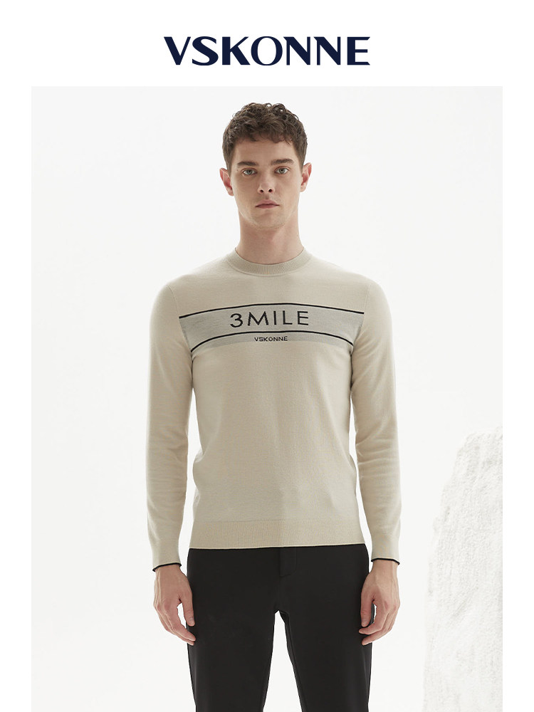 VSKONNE威斯康尼蓝标男羊毛衫黑色休闲运动半高领针织羊毛衫,淘宝优惠券,粉丝福利购,淘宝优惠卷