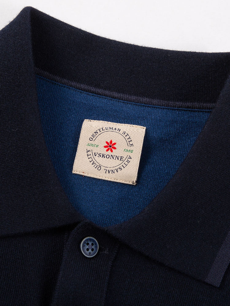 VSKONNE威斯康尼男羊毛衫藏青色中青年翻领POLO打底羊毛衫,淘宝优惠券,粉丝福利购,淘宝优惠卷