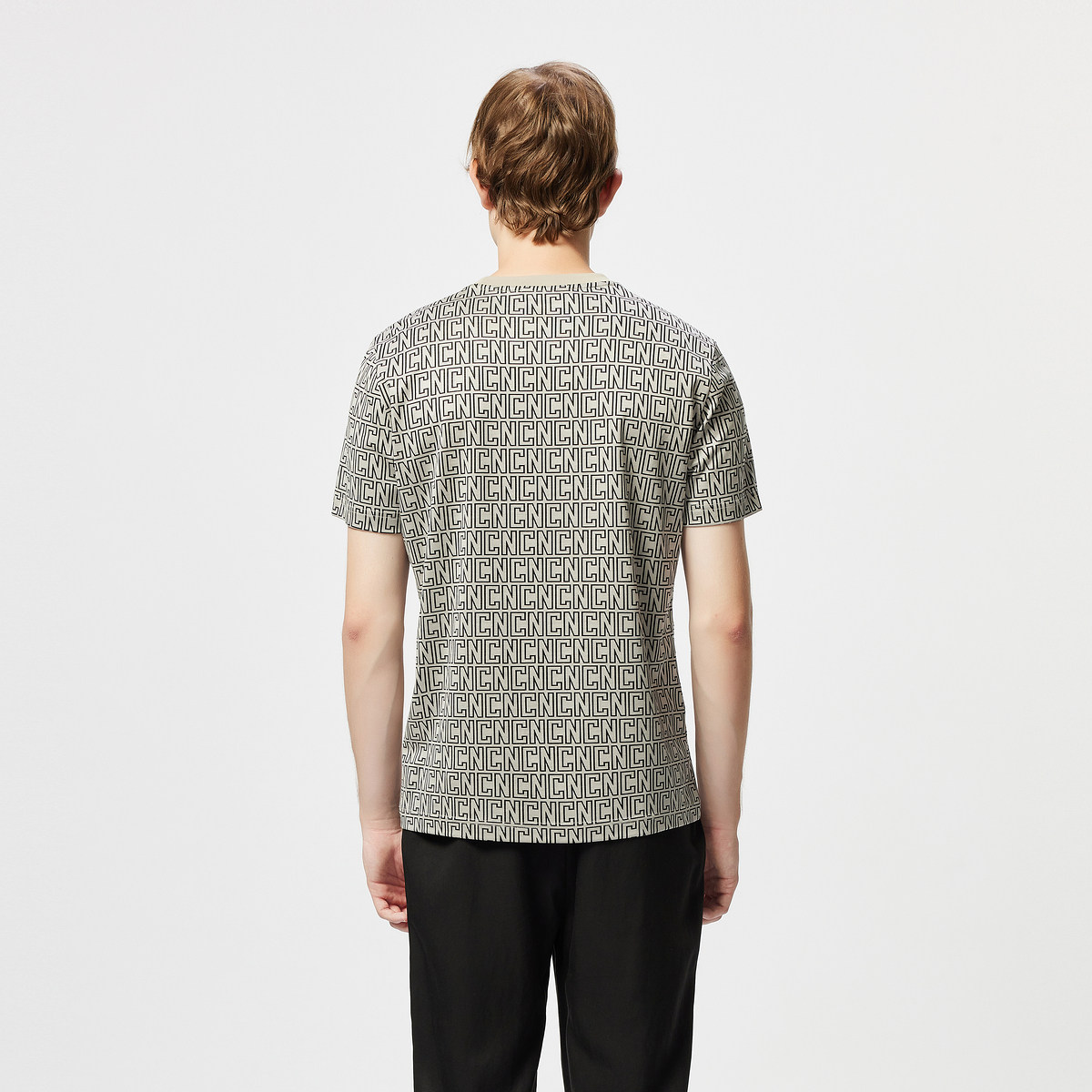 CNC男装25夏季新款满身字母圆领男士短袖T恤合身轻奢青年体恤,淘宝优惠券,粉丝福利购,淘宝优惠卷