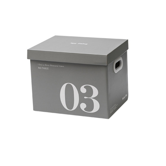 St. Paul white simple style paper storage box with lid