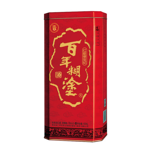 百年糊涂33度红瓶银世纪浓香型450ml*6瓶贵州高粱白酒整箱送礼装 - 图3
