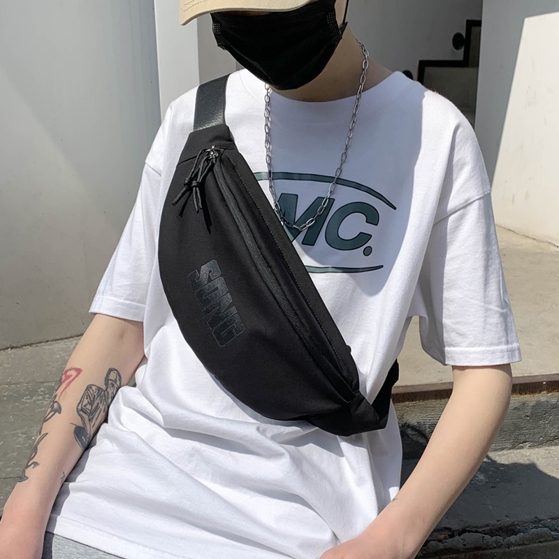 ins超火男士潮牌单肩女嘻哈胸包 jslooo男士包袋