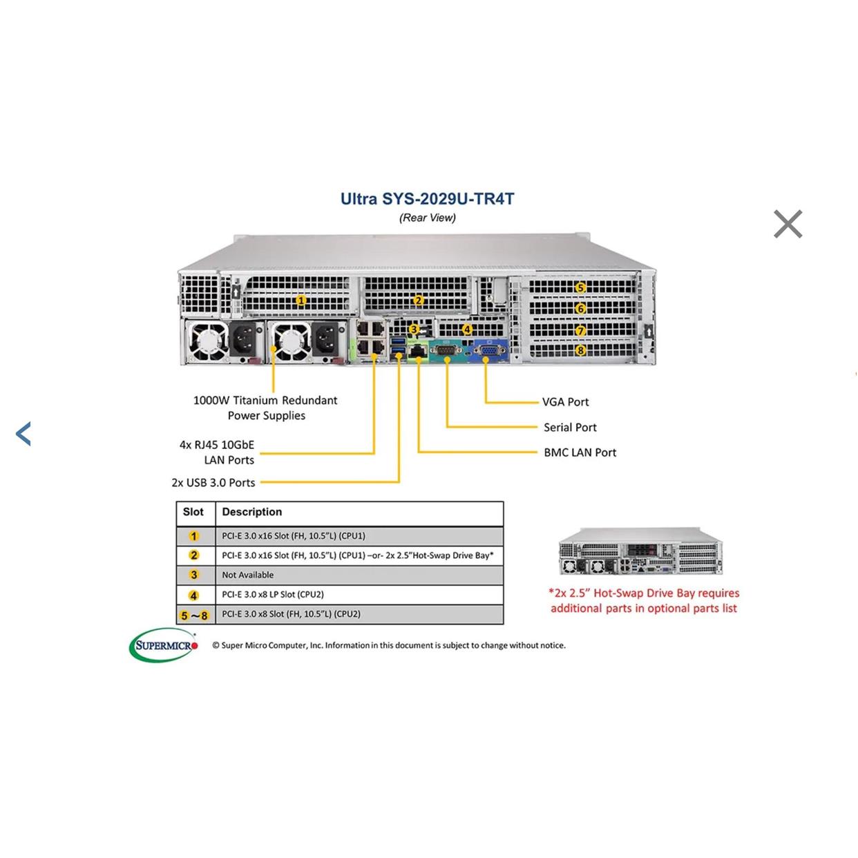 2029U-TR4T ，2U 24盘位，1000w冗余钛金，4口万兆,7xPCIE询价为 - 图3