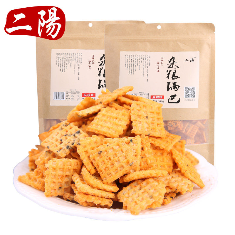 二阳杂粮粗粮380g襄阳特产休闲锅巴 二阳膨化食品