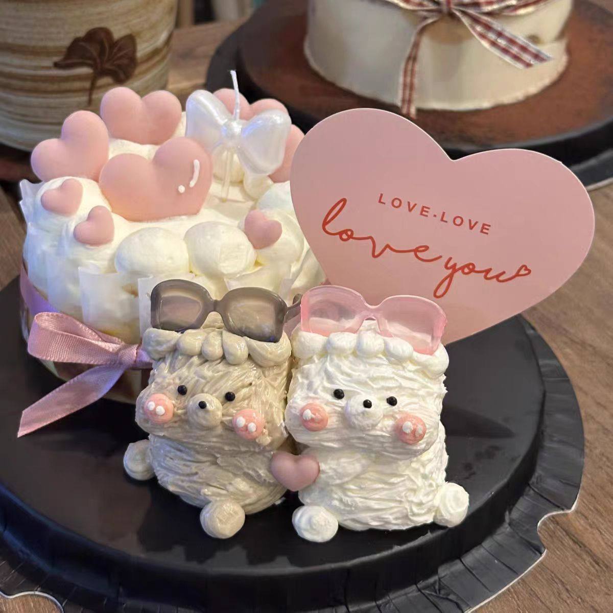 2025七夕情人节情侣贴贴熊蛋糕装饰爱心卡片情侣表白告白装扮插件,淘宝优惠券,粉丝福利购,淘宝优惠卷