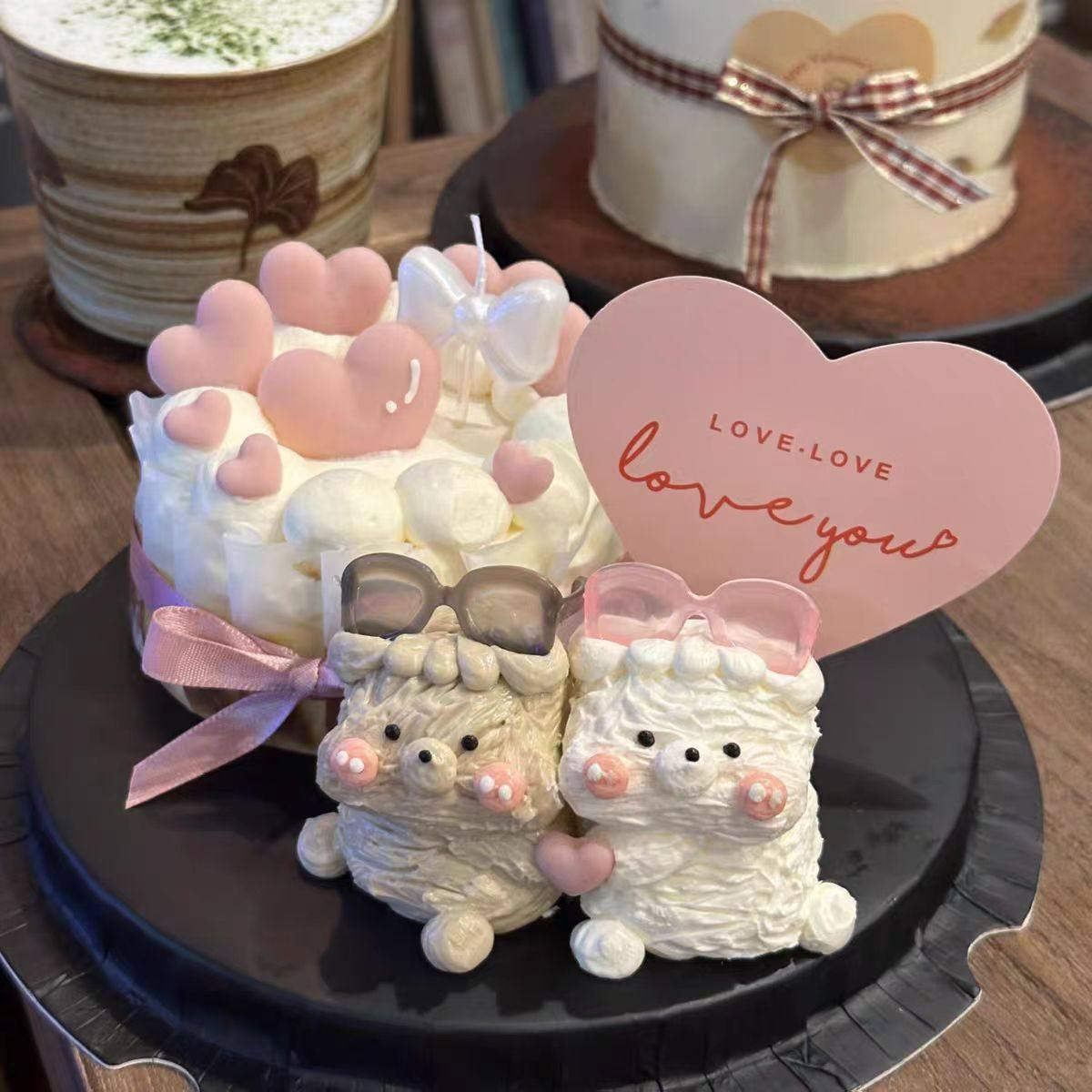 2025七夕情人节情侣贴贴熊蛋糕装饰爱心卡片情侣表白告白装扮插件,淘宝优惠券,粉丝福利购,淘宝优惠卷