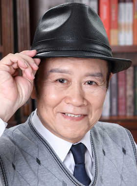 头层牛皮中老年帅气爵士礼帽