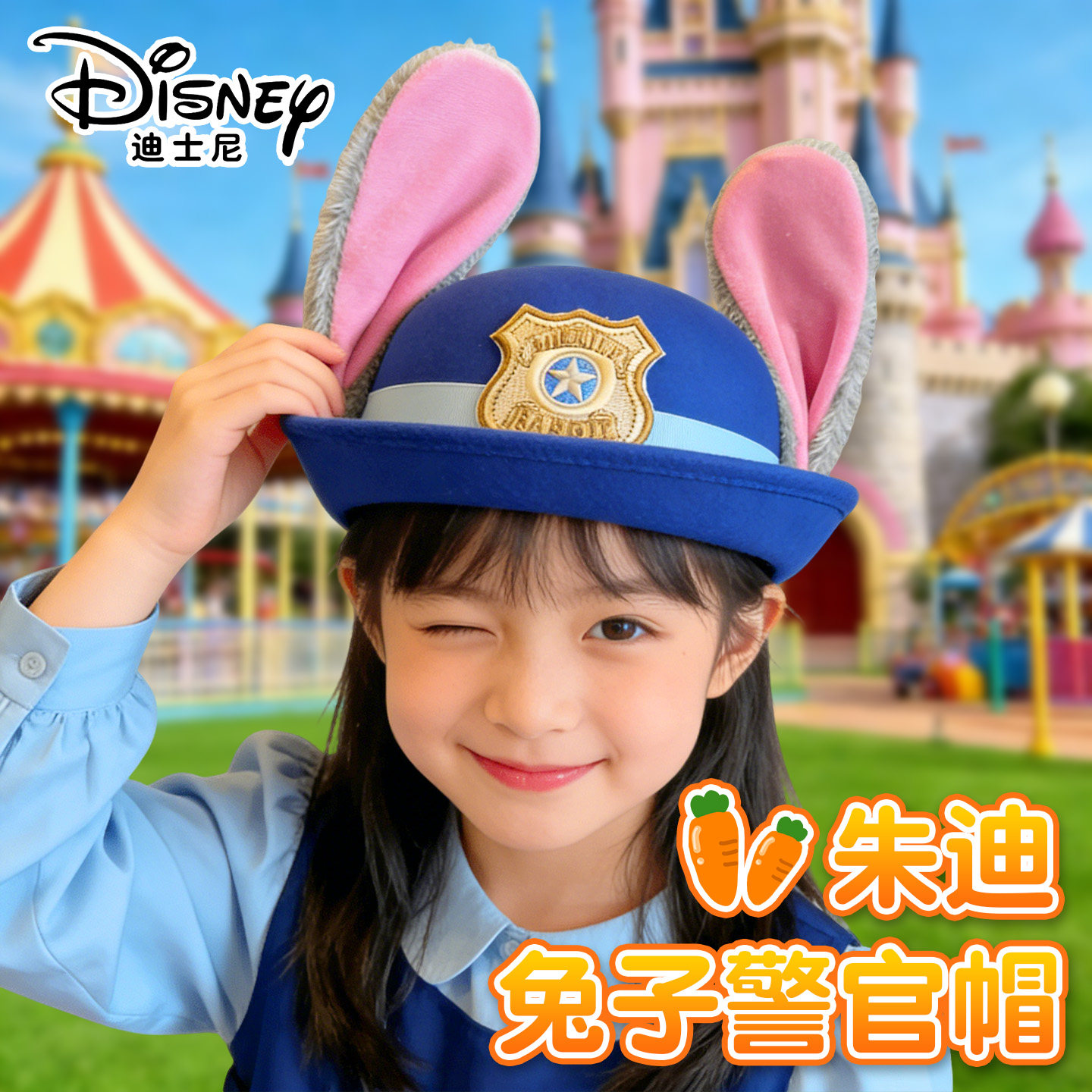 疯狂动物城2周边朱迪兔子警官cos儿童帽子女孩可爱圆顶礼帽贝雷帽,淘宝优惠券,粉丝福利购,淘宝优惠卷