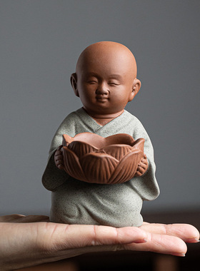 烛台摆件陶瓷创意小和尚中