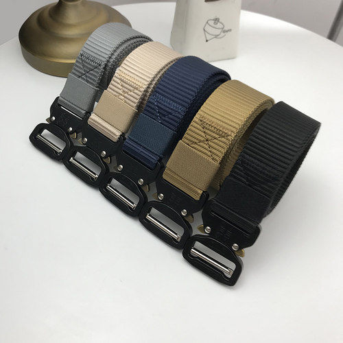 战术腰带女夏季军训眼镜蛇插扣装饰牛仔裤帆布尼龙军迷裤带皮带 - 图3