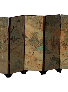 兰亭集序仿古小屏风教师节礼物