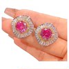 Rose cut pitaya color pendant ring and earring set