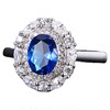 Simulated blue spindle pendant ring and earrings three-piece set