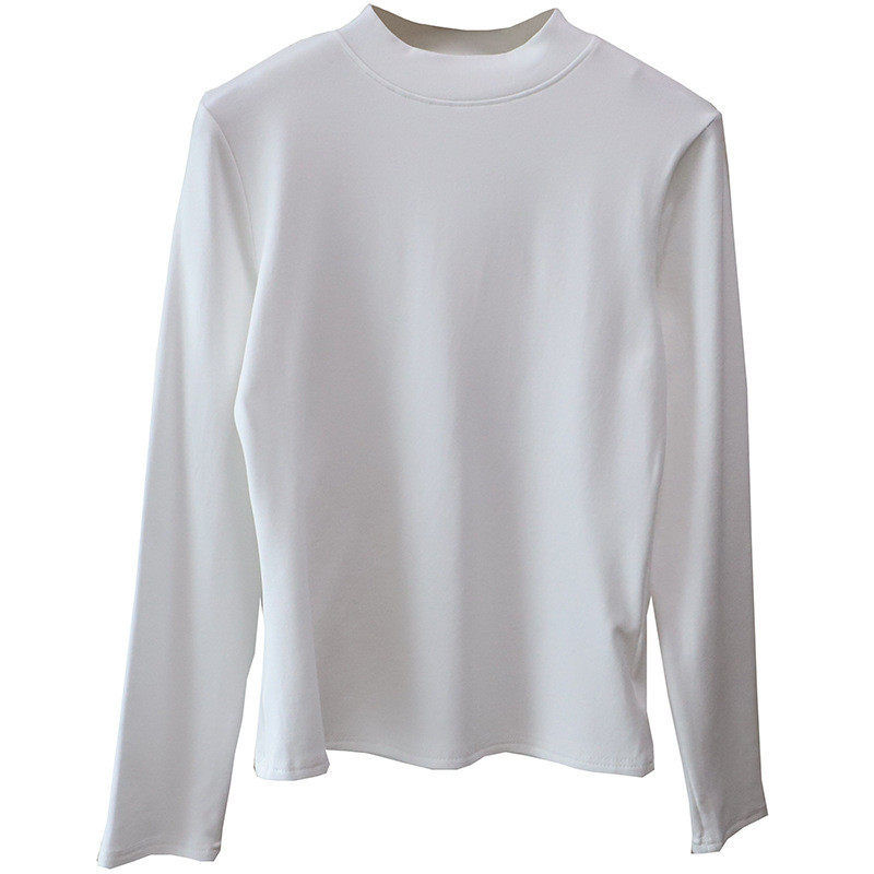 2026秋冬新款韩版立领简约显瘦百搭抓绒长袖打底衫女,淘宝优惠券,粉丝福利购,淘宝优惠卷