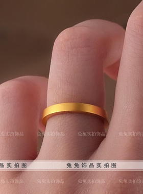 钛钢情侣拉丝哑光磨砂古风戒指