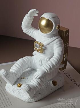 高档北欧轻奢宇航员桌面意书挡书立书架夹公室品书办房创家居装饰