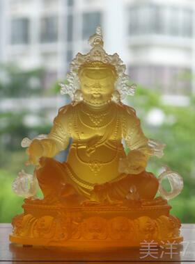 高档悦禅古法手工琉黄财摆神琉璃佛像藏巴拉璃贴金彩绘家居礼佛桌